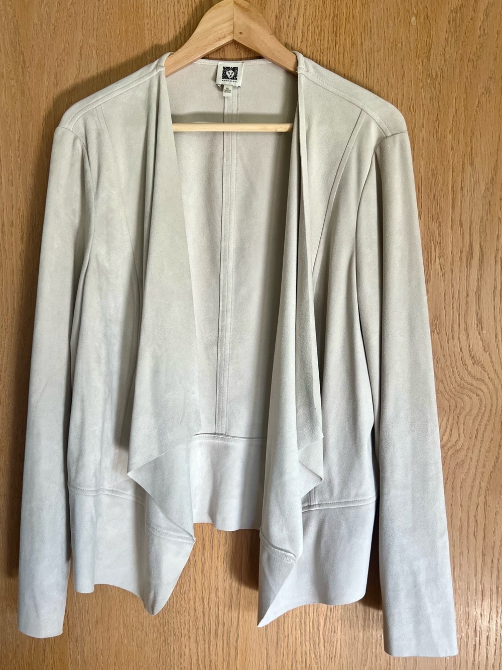 Anne Klein Faux Suede Open-Front Jacket size extra large